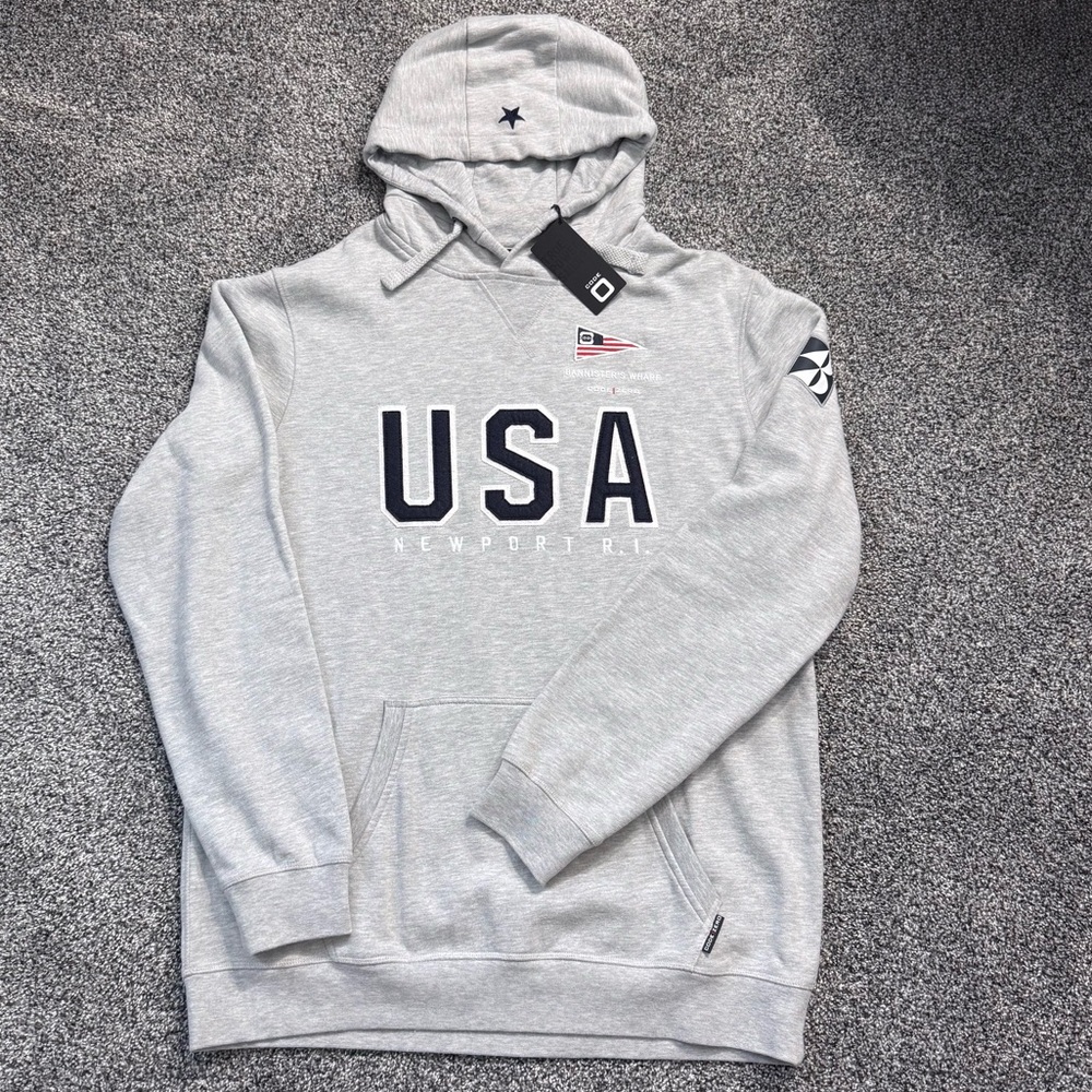 Code Zero Sailor’s USA Newport RI Gray Hoodie ~ NWT